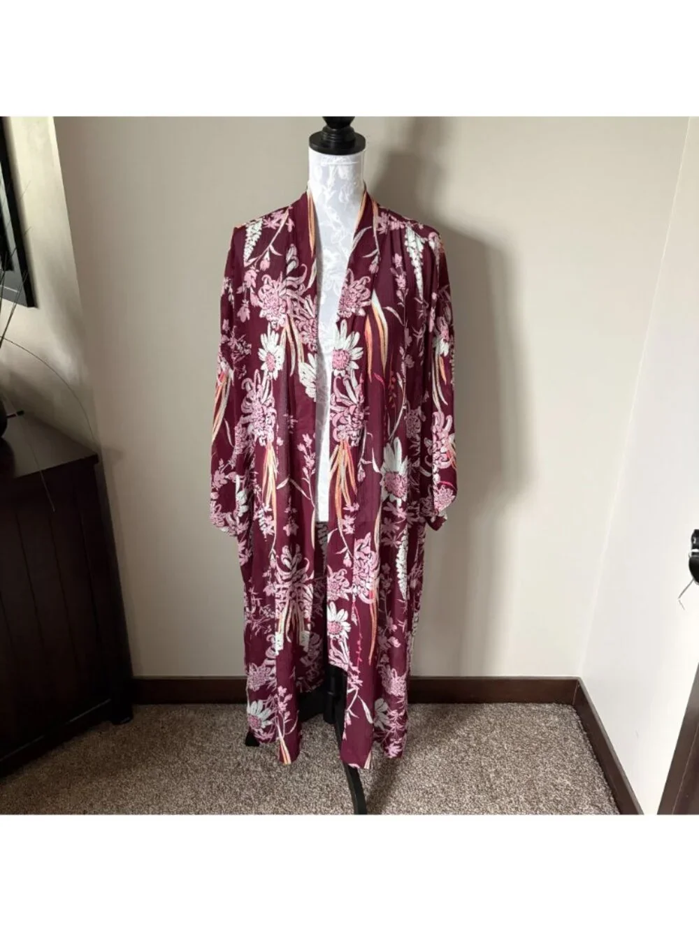 Free People Intimate Floral Burgundy Flowy Boho Lightweight Small